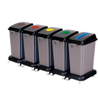 Papelera de reciclaje Thin con ruedas