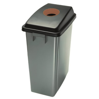 Papelera de reciclaje Thin sin ruedas color de tapa marrón para orgánico