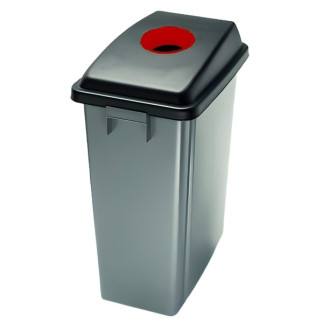 Papelera de reciclaje Thin sin ruedas color de tapa rojo para elementos hospitalarios infecciosos