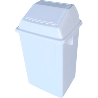 Papelera con tapa basculante de 25 litros blanca