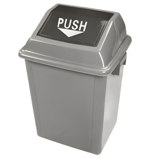 Papelera con tapa basculante de 25 litros gris