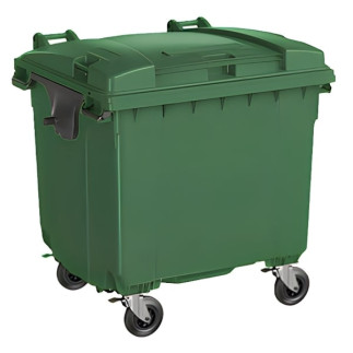 Contenedor de basura de 1100 litros verde