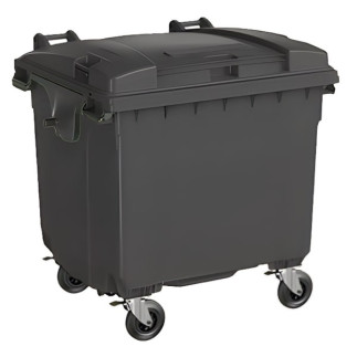 Contenedor de basura de 1100 litros gris