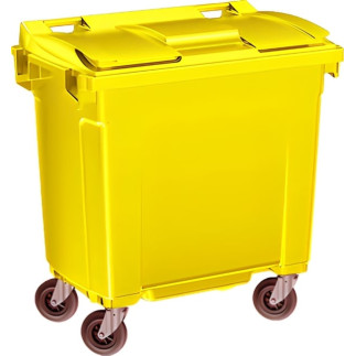 Contenedor de basura de 800 litros amarillo