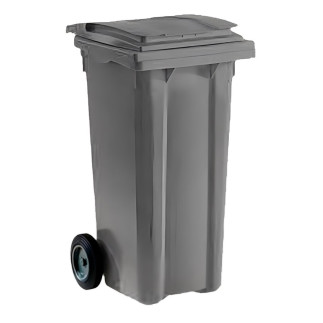 Contenedor de basura de 120 litros gris