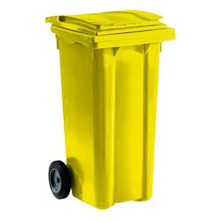 Contenedor de basura de 120 litros amarillo