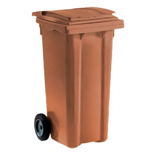 Contenedor de basura de 120 litros marrón