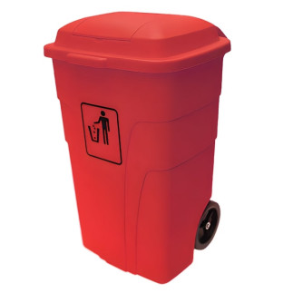 Contenedor de basura de 120 litros sin pedal rojo
