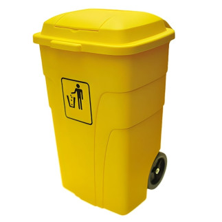 Contenedor de basura de 120 litros sin pedal amarillo