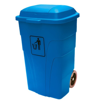 Contenedor de basura de 120 litros sin pedal azul