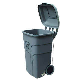 Contenedor de basura de 120 litros con pedal gris