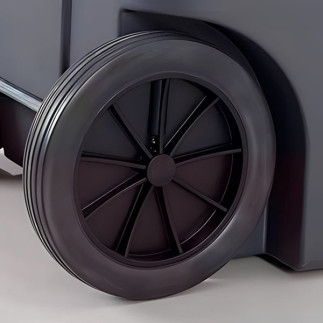 Contenedor de basura de 120 litros con pedal y ruedas