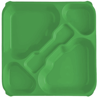 Bandeja compartimentada de policarbonato verde