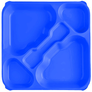 Bandeja compartimentada de policarbonato azul oscuro