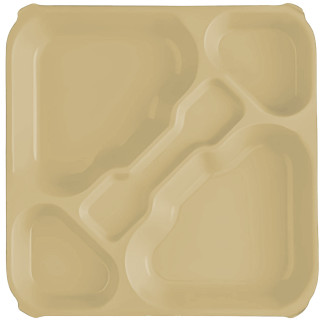 Bandeja compartimentada de policarbonato beige