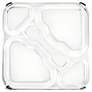 Bandeja compartimentada de policarbonato transparente