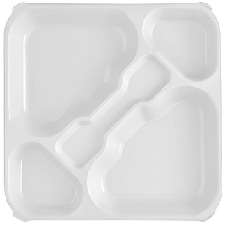 Bandeja compartimentada de policarbonato blanca