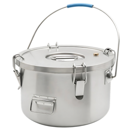 Contenedor isotérmico cilíndrico de acero inoxidable de 10 litros