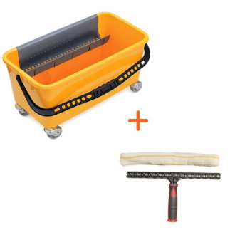 Pack cubo cristalero con mojador de cristales de 45 cm