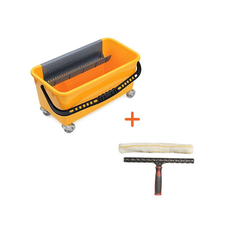 Pack cubo cristalero con mojador de cristales de 45 cm